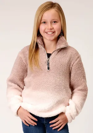 GIRLS WOMENS  POLAR FLEECE  DIP DYE POLAR FLEECE PULLOVER