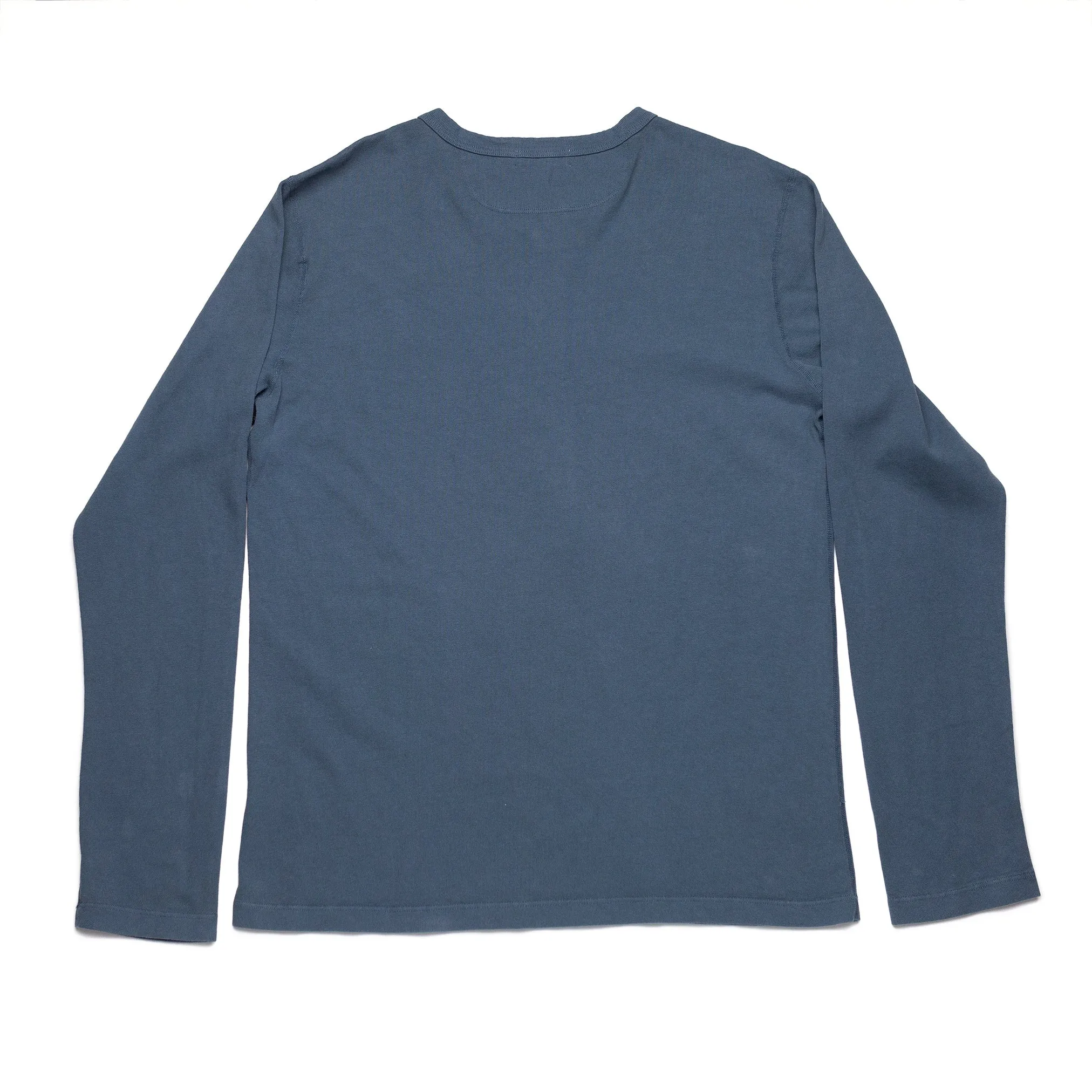 13oz Henley in Faded Blue