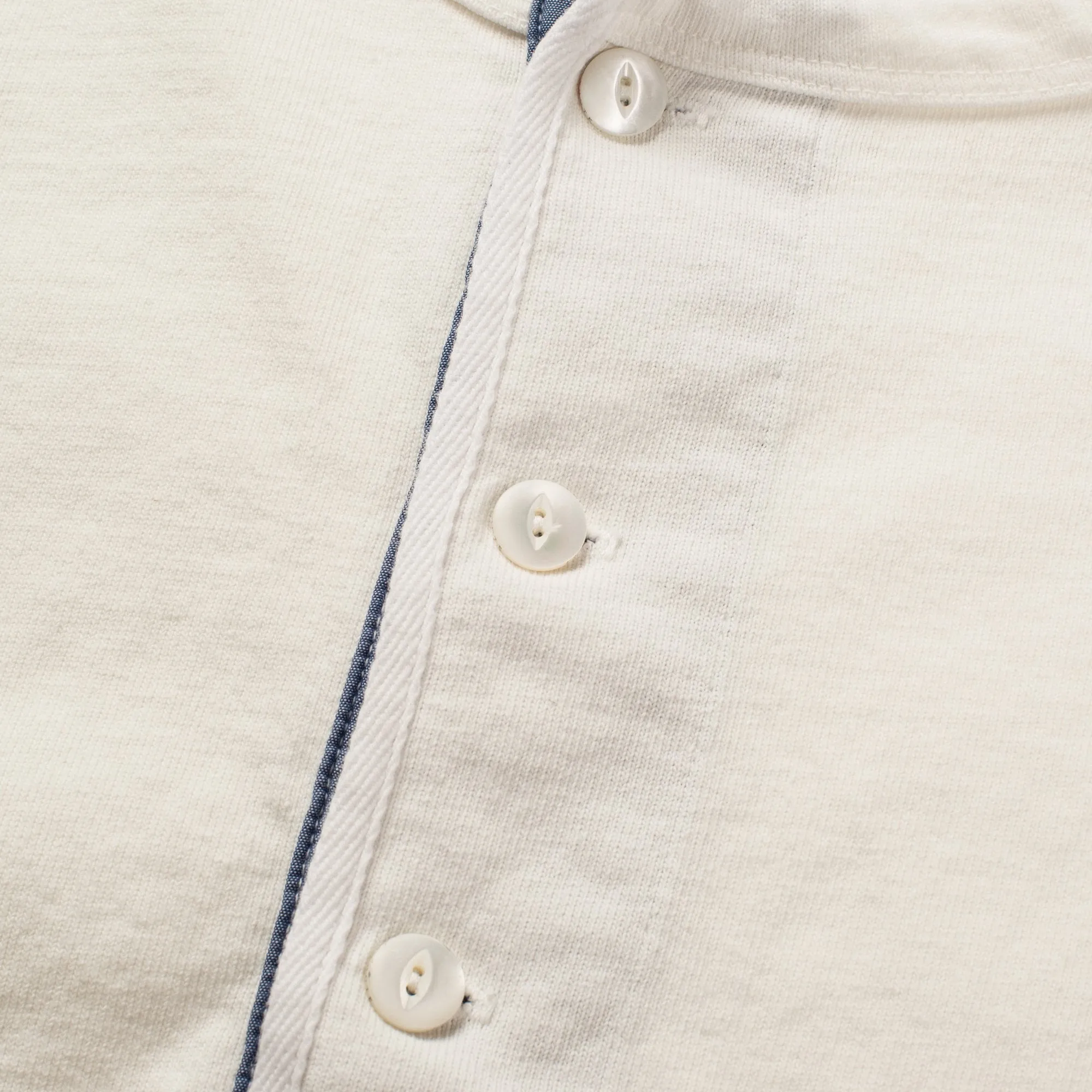 13oz Henley in White