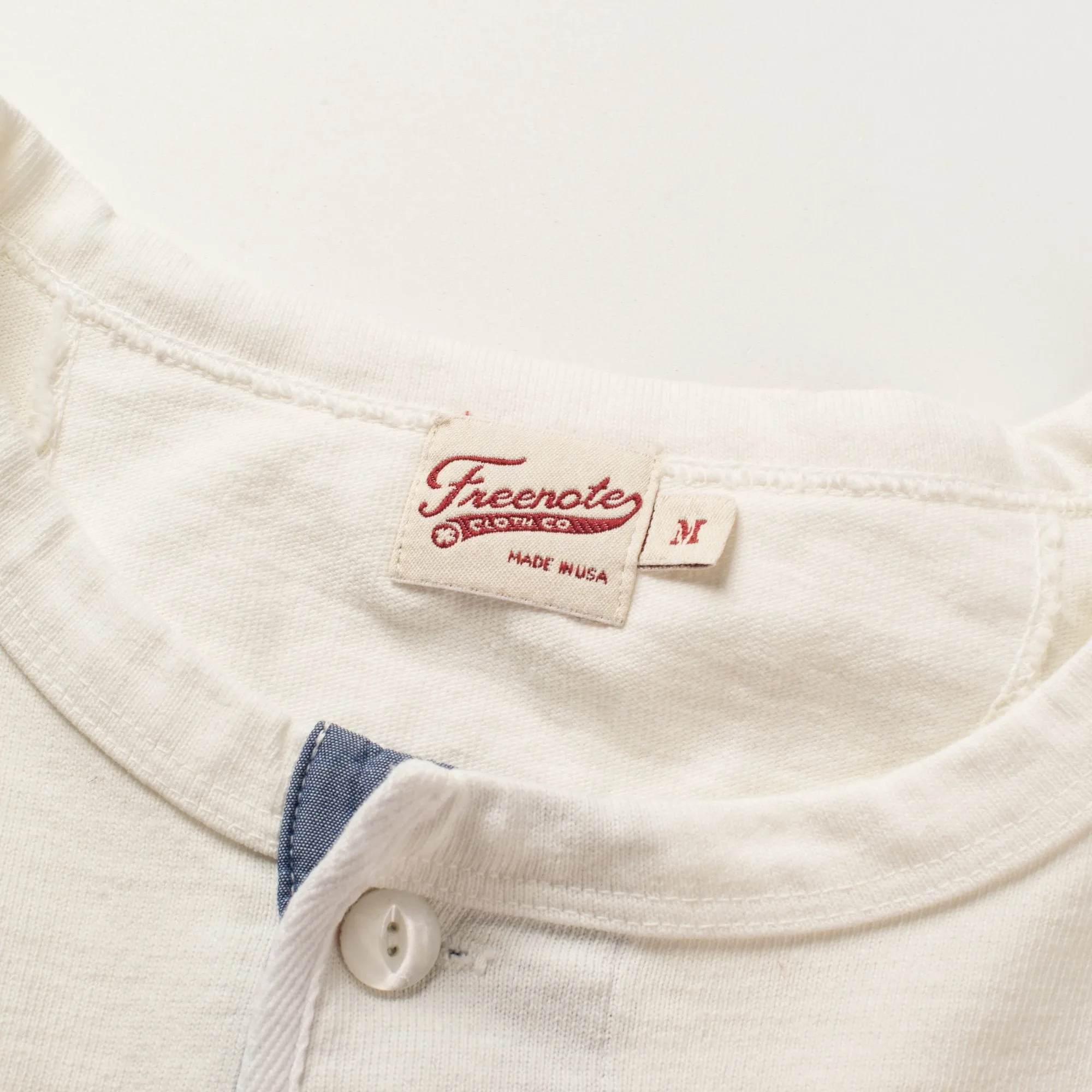 13oz Henley in White