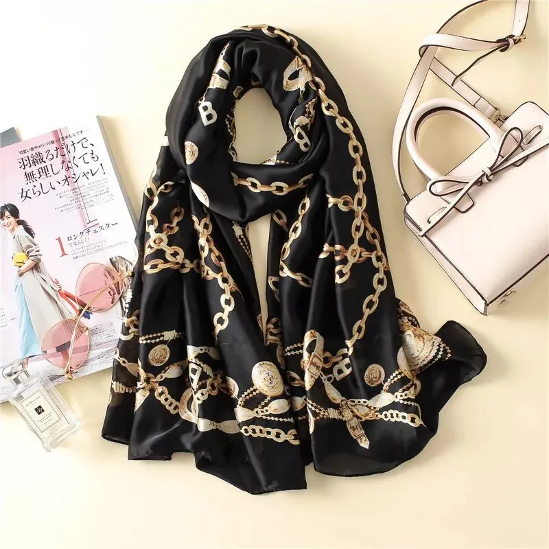 180*90cm Spring Autumn New Silk Scarves Women Shawl Fashion Sun-resistant chiffon hijab blanket foulard bandanna muffler pareo