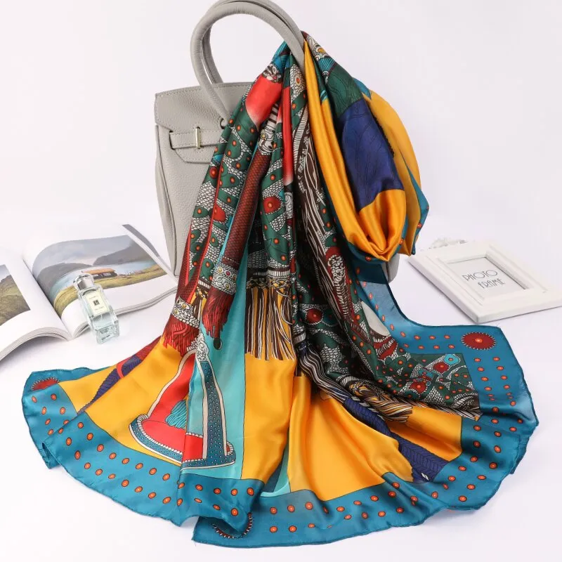 180*90cm Spring Autumn New Silk Scarves Women Shawl Fashion Sun-resistant chiffon hijab blanket foulard bandanna muffler pareo