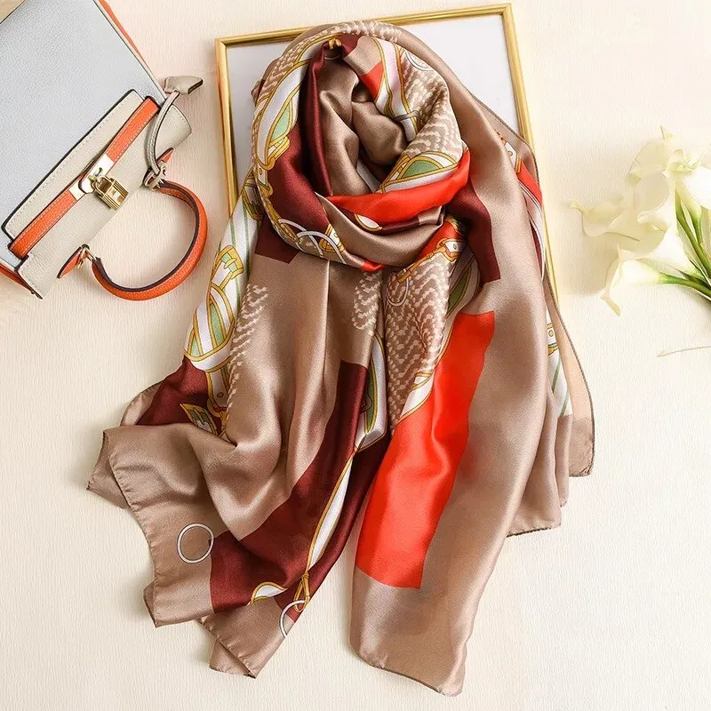 180*90cm Spring Autumn New Silk Scarves Women Shawl Fashion Sun-resistant chiffon hijab blanket foulard bandanna muffler pareo