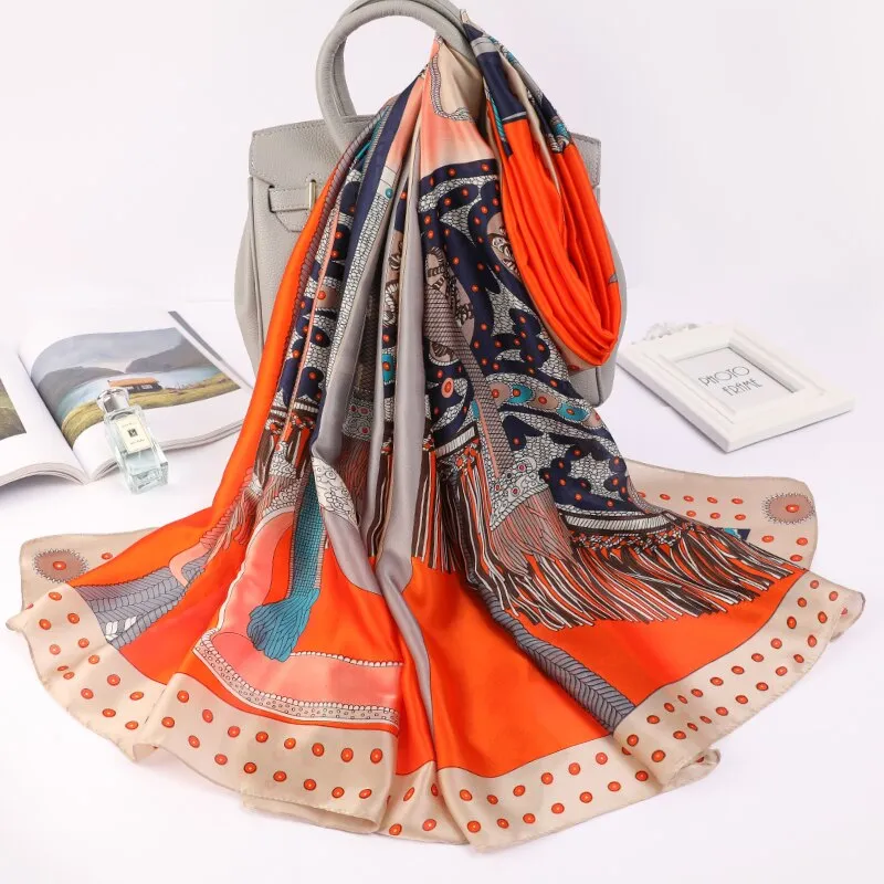 180*90cm Spring Autumn New Silk Scarves Women Shawl Fashion Sun-resistant chiffon hijab blanket foulard bandanna muffler pareo