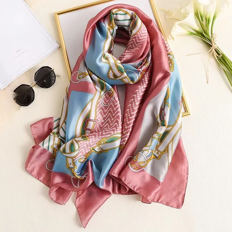 180*90cm Spring Autumn New Silk Scarves Women Shawl Fashion Sun-resistant chiffon hijab blanket foulard bandanna muffler pareo