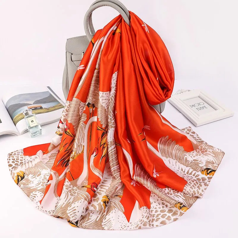 180*90cm Spring Autumn New Silk Scarves Women Shawl Fashion Sun-resistant chiffon hijab blanket foulard bandanna muffler pareo