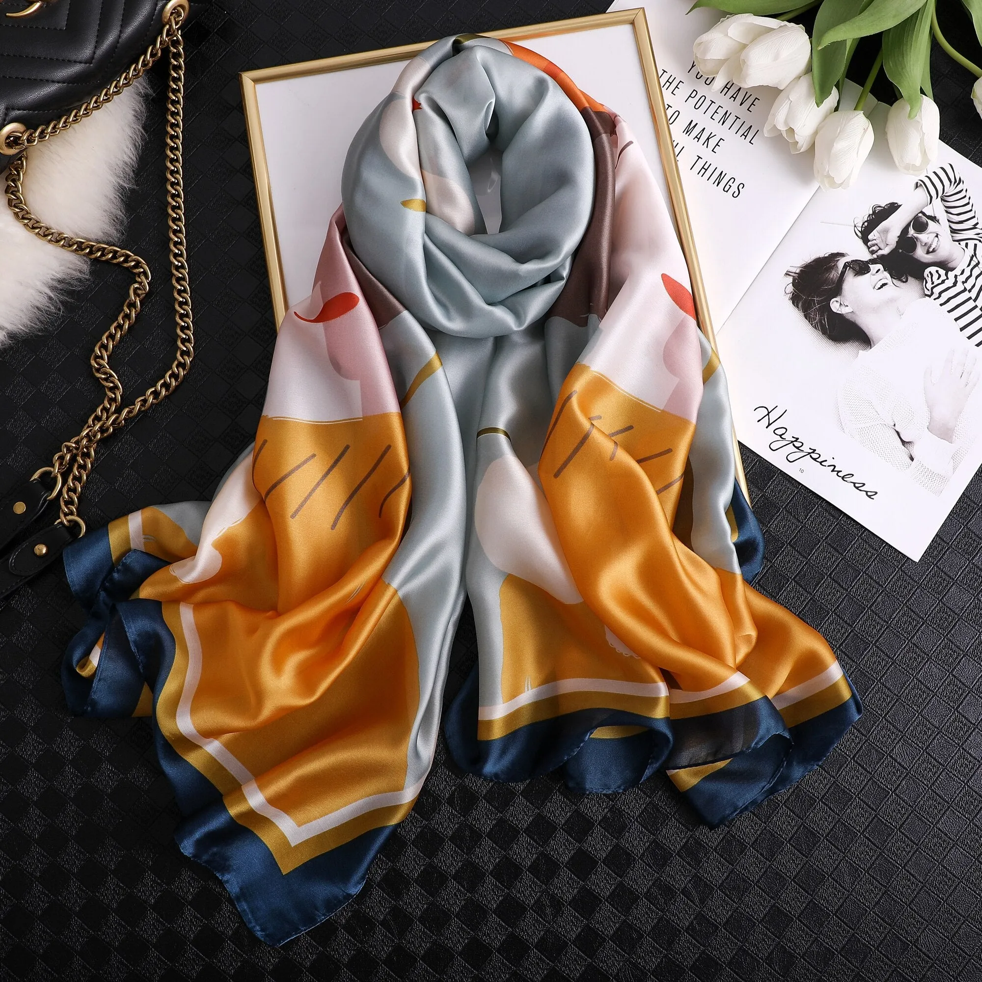 180*90cm Spring Autumn New Silk Scarves Women Shawl Fashion Sun-resistant chiffon hijab blanket foulard bandanna muffler pareo