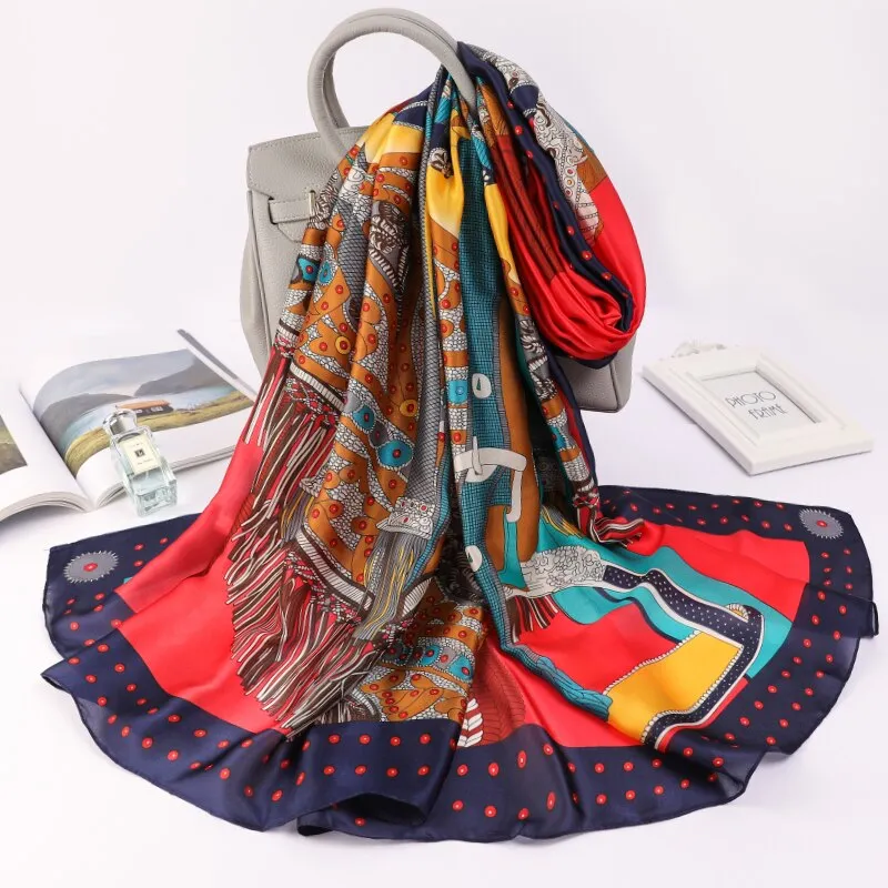 180*90cm Spring Autumn New Silk Scarves Women Shawl Fashion Sun-resistant chiffon hijab blanket foulard bandanna muffler pareo