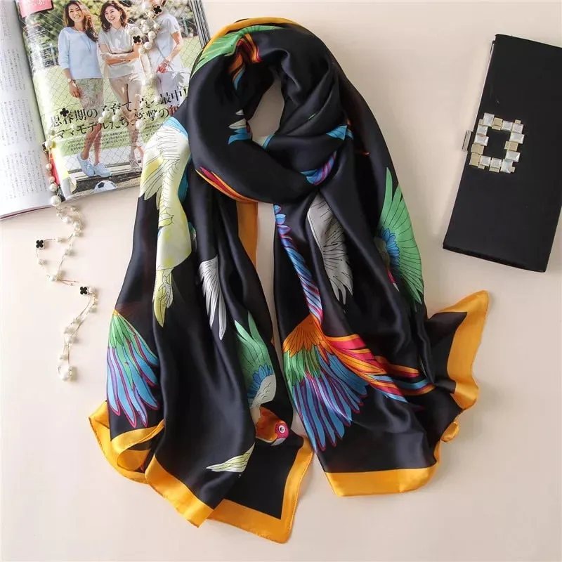 180*90cm Spring Autumn New Silk Scarves Women Shawl Fashion Sun-resistant chiffon hijab blanket foulard bandanna muffler pareo