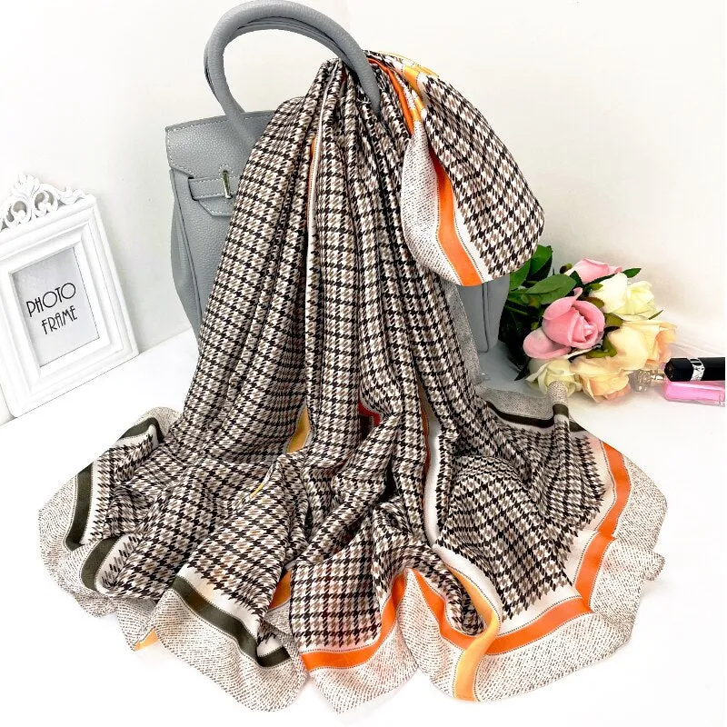 180*90cm Spring Autumn New Silk Scarves Women Shawl Fashion Sun-resistant chiffon hijab blanket foulard bandanna muffler pareo