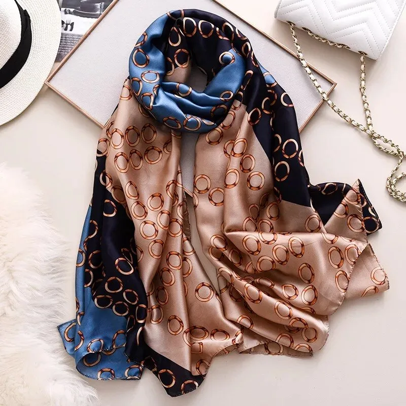 180*90cm Spring Autumn New Silk Scarves Women Shawl Fashion Sun-resistant chiffon hijab blanket foulard bandanna muffler pareo