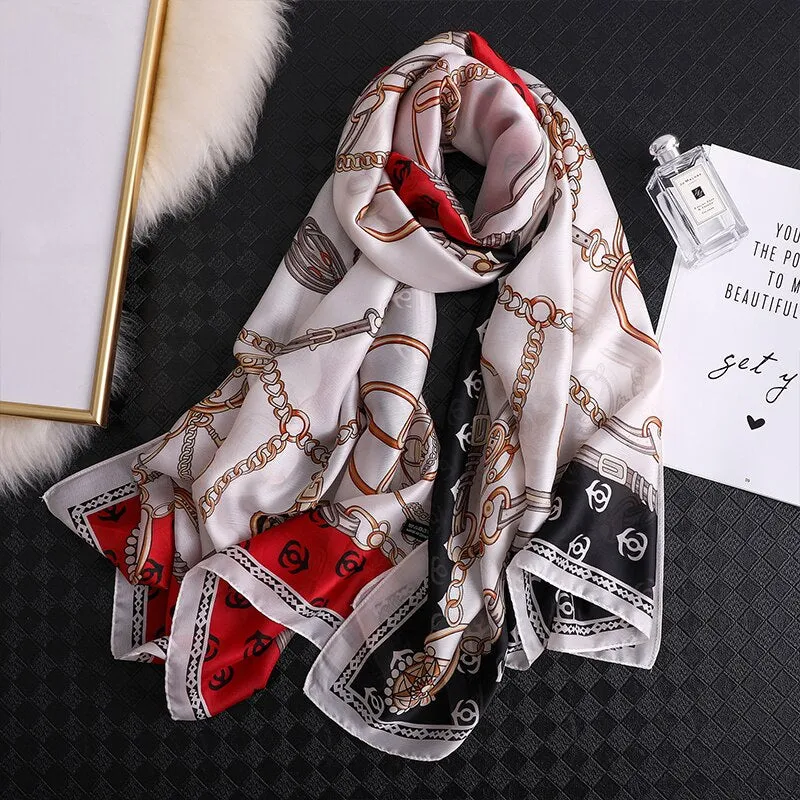 180*90cm Spring Autumn New Silk Scarves Women Shawl Fashion Sun-resistant chiffon hijab blanket foulard bandanna muffler pareo