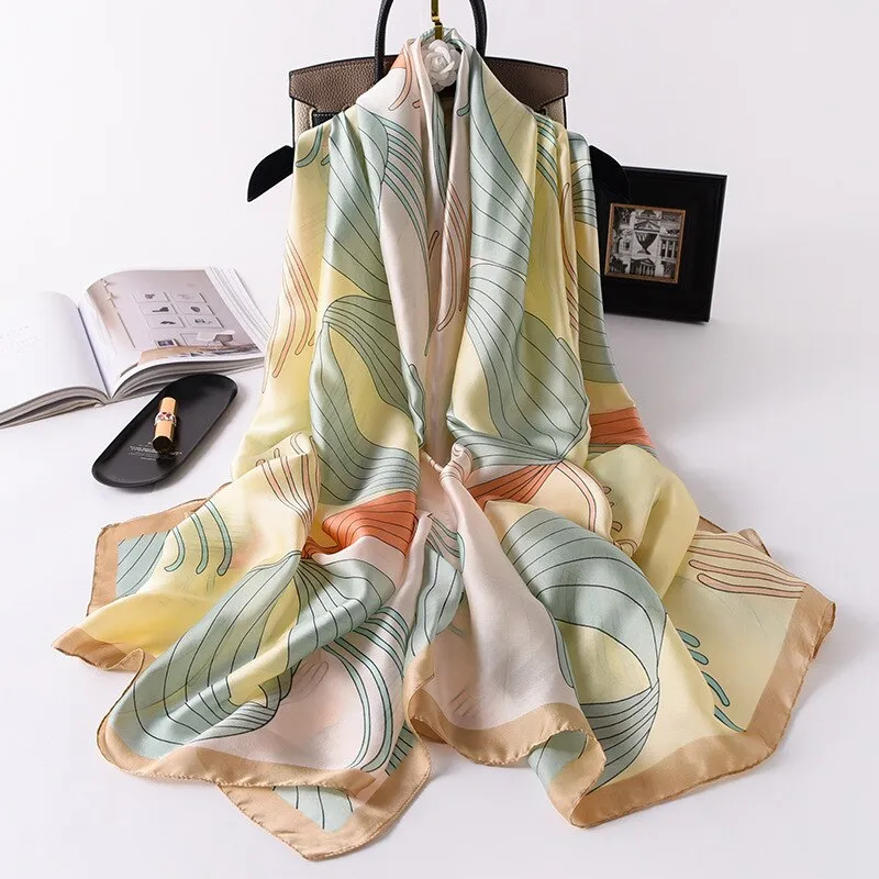 180*90cm Spring Autumn New Silk Scarves Women Shawl Fashion Sun-resistant chiffon hijab blanket foulard bandanna muffler pareo