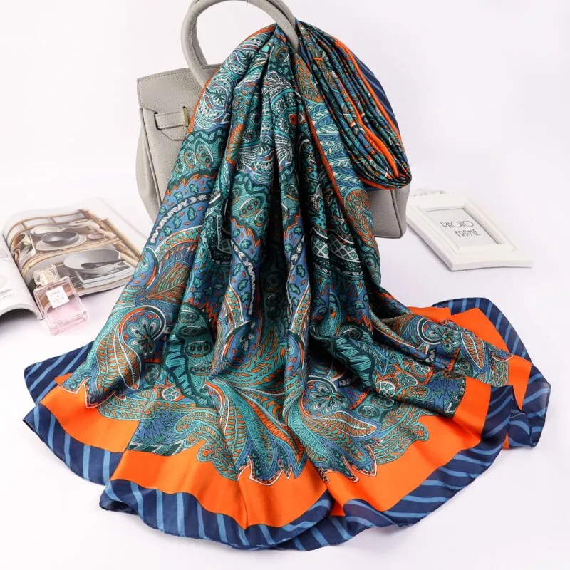 180*90cm Spring Autumn New Silk Scarves Women Shawl Fashion Sun-resistant chiffon hijab blanket foulard bandanna muffler pareo