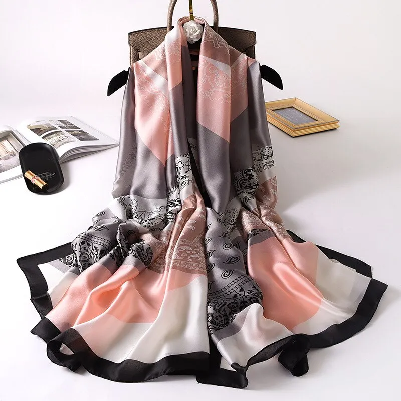 180*90cm Spring Autumn New Silk Scarves Women Shawl Fashion Sun-resistant chiffon hijab blanket foulard bandanna muffler pareo