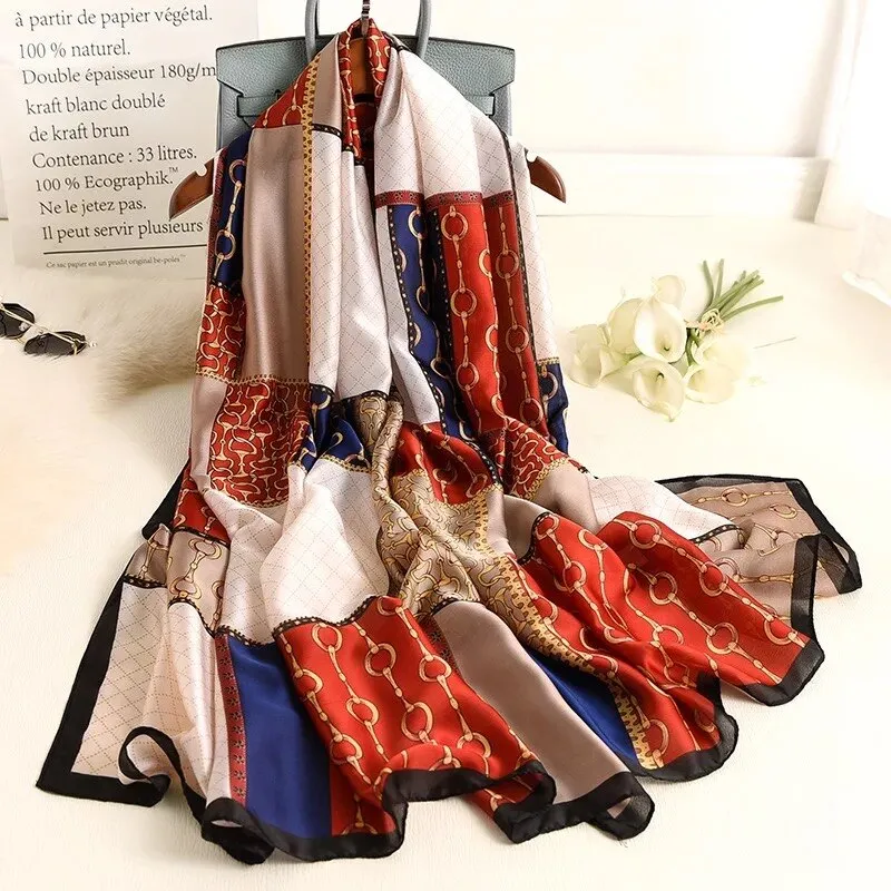 180*90cm Spring Autumn New Silk Scarves Women Shawl Fashion Sun-resistant chiffon hijab blanket foulard bandanna muffler pareo