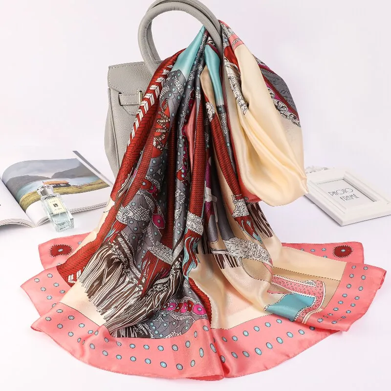 180*90cm Spring Autumn New Silk Scarves Women Shawl Fashion Sun-resistant chiffon hijab blanket foulard bandanna muffler pareo