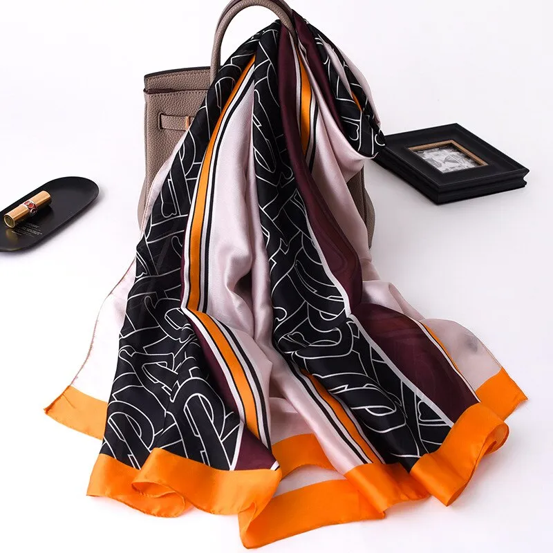 180*90cm Spring Autumn New Silk Scarves Women Shawl Fashion Sun-resistant chiffon hijab blanket foulard bandanna muffler pareo