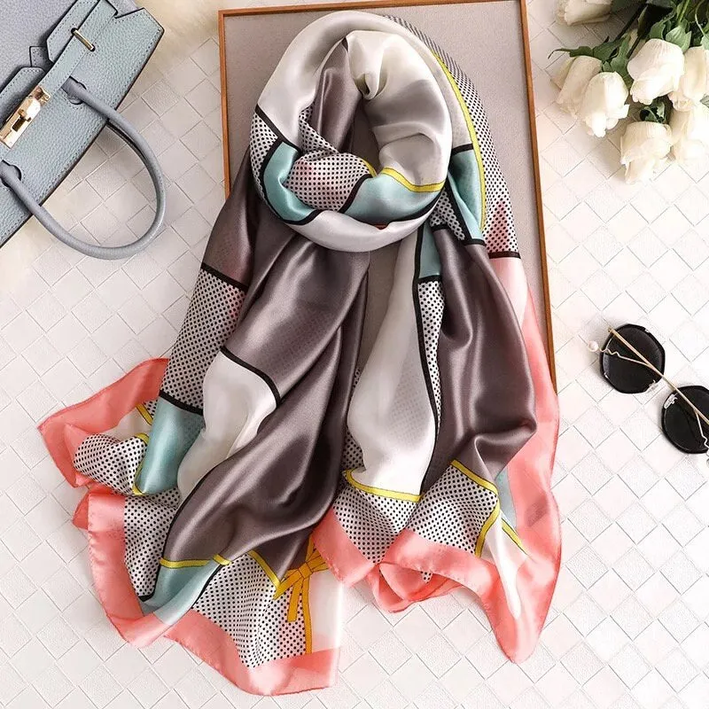 180*90cm Spring Autumn New Silk Scarves Women Shawl Fashion Sun-resistant chiffon hijab blanket foulard bandanna muffler pareo