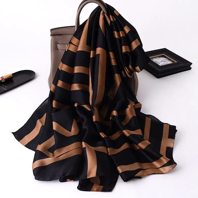 180*90cm Spring Autumn New Silk Scarves Women Shawl Fashion Sun-resistant chiffon hijab blanket foulard bandanna muffler pareo