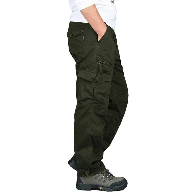 2019 Spring Autumn Mens Army Pants Straight Long Men Trousers Casual Streetwe tactical Pants Men Plus Size Pantalon Cargo Homme