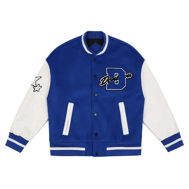 2022 New American Retro Letter Embroidered Jackets Coat Men Y2K Street Hip Hop Trend Baseball Uniform Couple Casual Loose Jacket