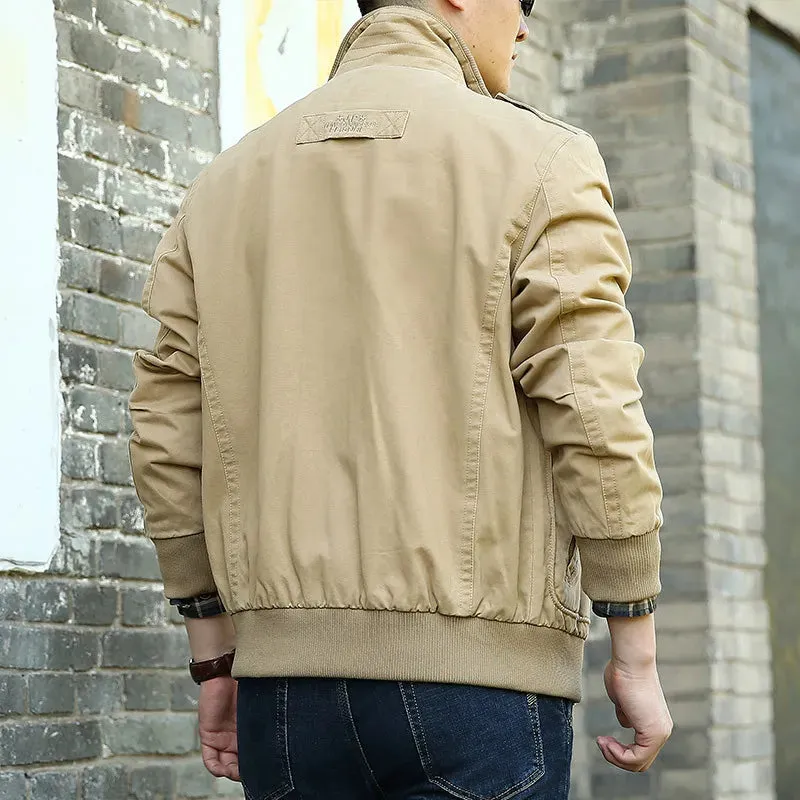 2022 Spring Autumn Men'S Europe Military Quality Casual Style Khaki Jacket Army Green Coat Man 100%