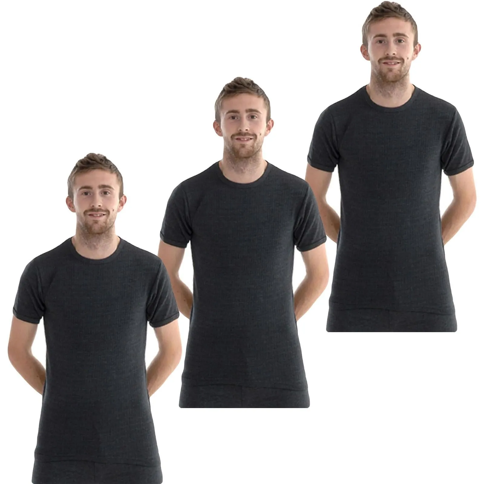 3 Pack Mens Thermal Short Sleeve Top