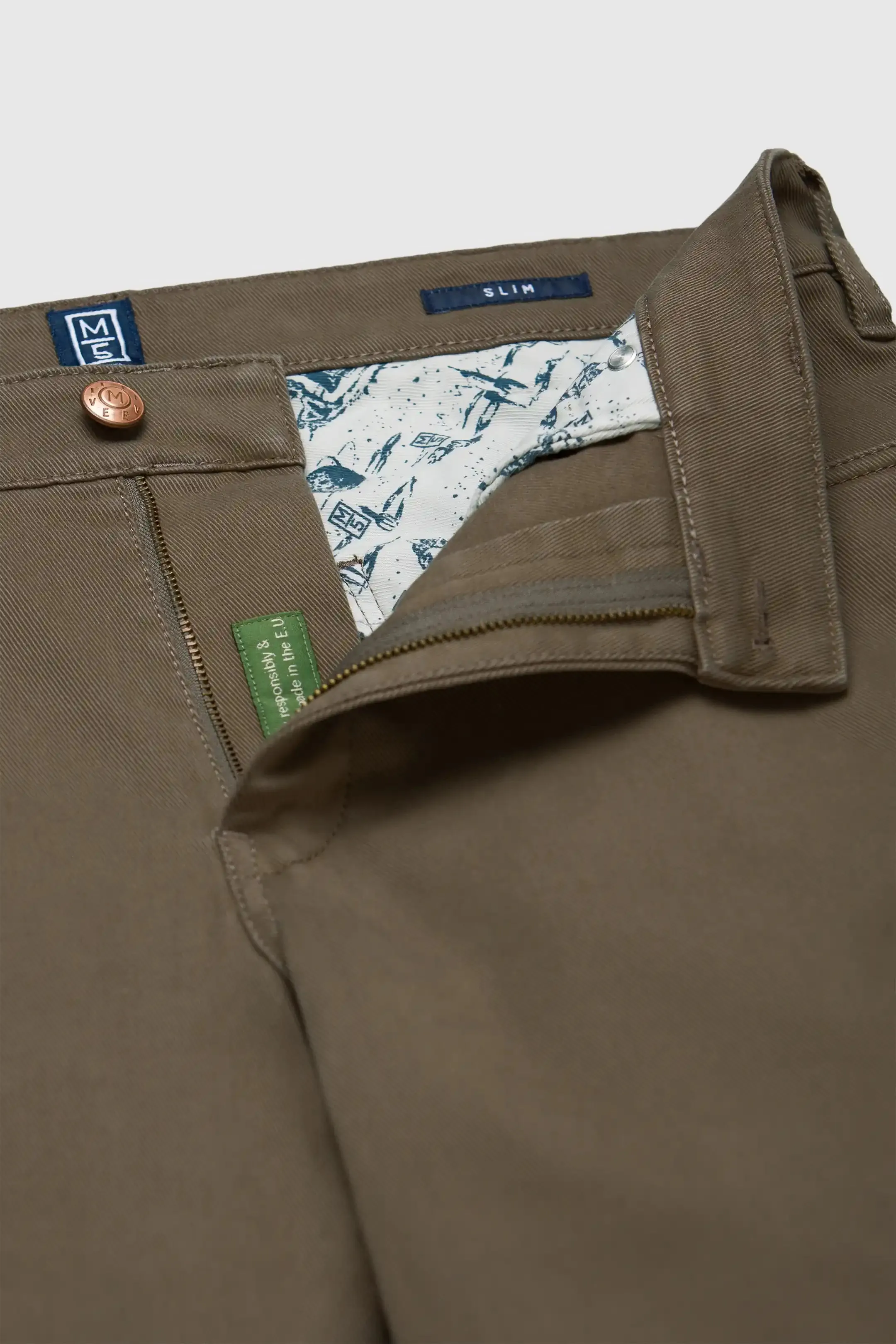 30% OFF - MEYER M5 Jeans - 6188 Cotton Twill Chinos - Stone