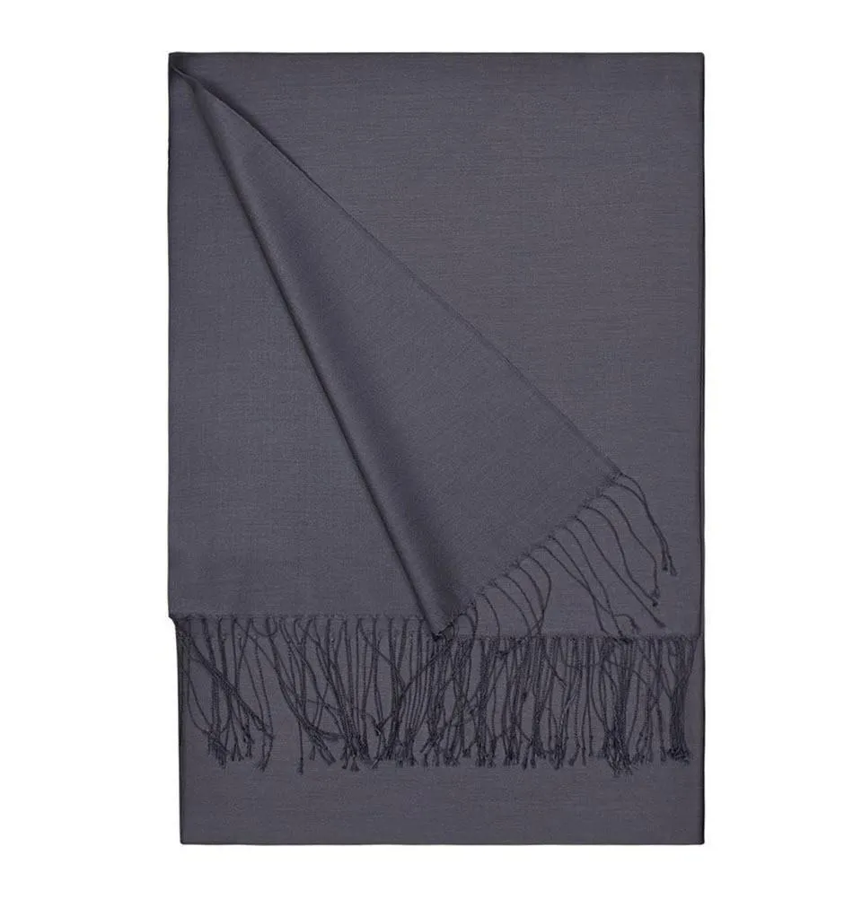 Aker Double-Sided Silk Shawl #336- Gray