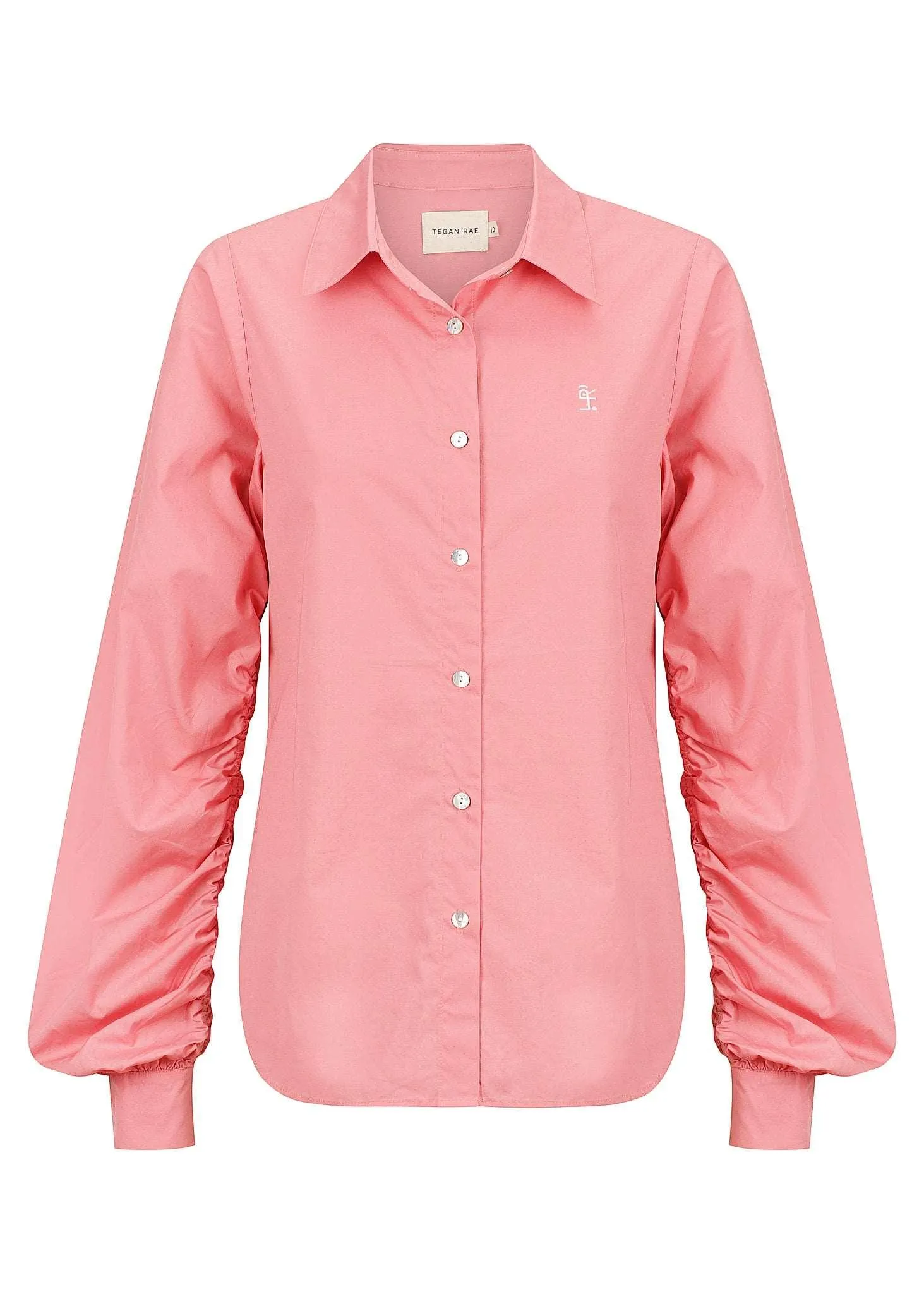 Amalfi Button Up Blouse - Aurora Pink Cotton