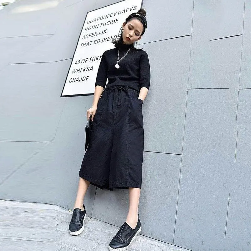 Ankle-Length Culottes With Tie