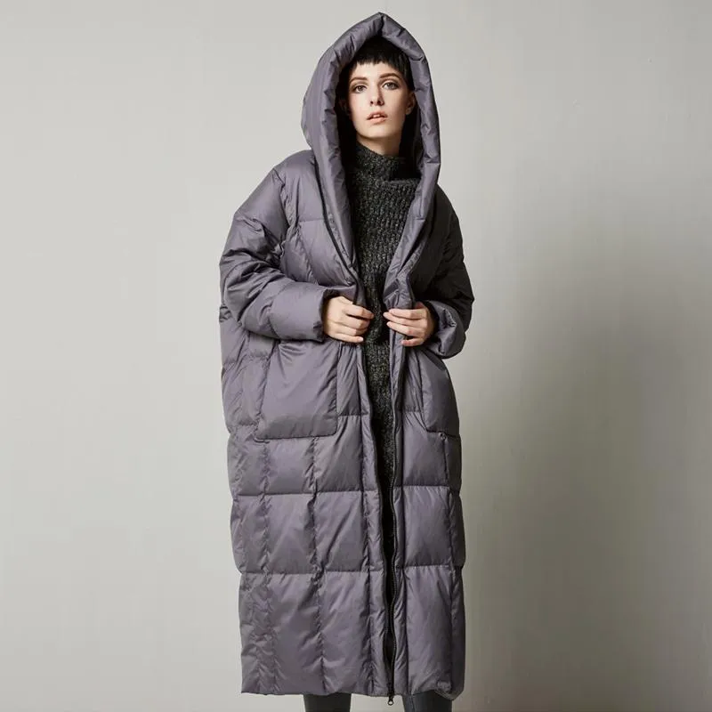 Babakud Women Winter Loose Hooded Cotton Down Coat