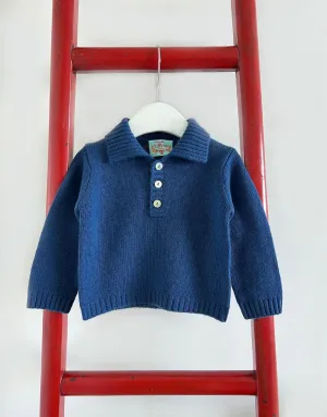 Baby Winter Polo in Dark Denim