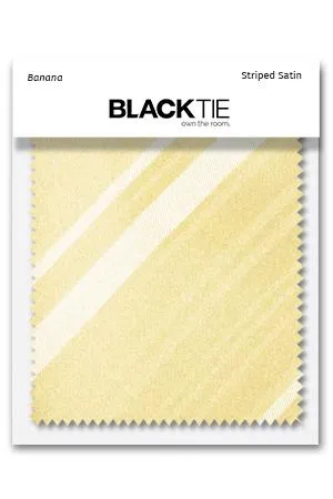 Banana Striped Satin Fabric Swatch