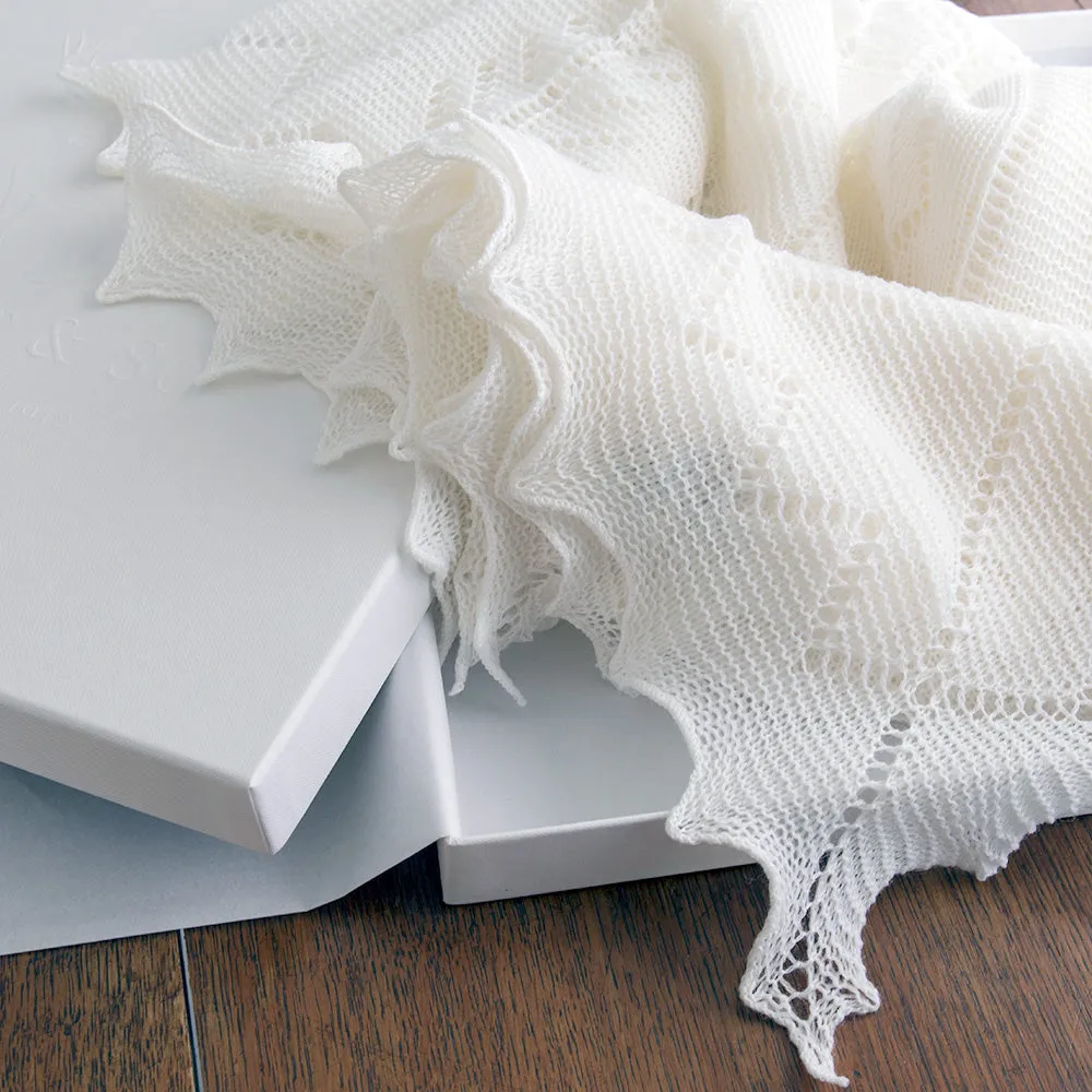 Beautifully Gift Boxed Pure Wool Christening Shawl