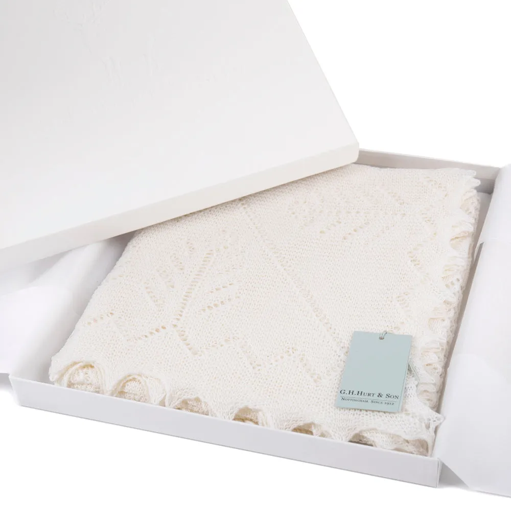 Beautifully Gift Boxed Pure Wool Christening Shawl