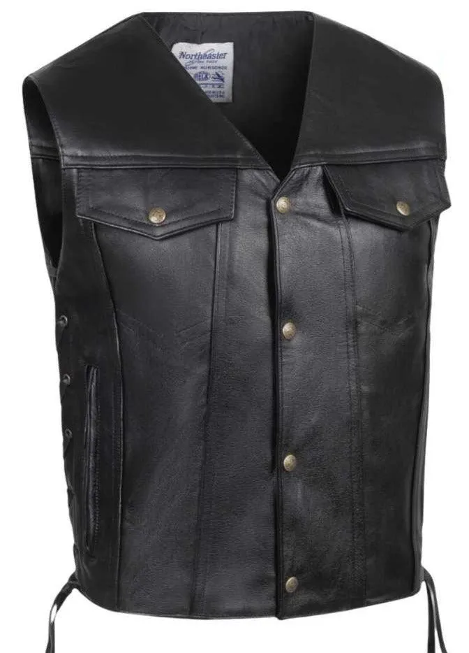 BECK™ Mens 588 Horsehide Lace Side Denim Style Motorcycle Vest