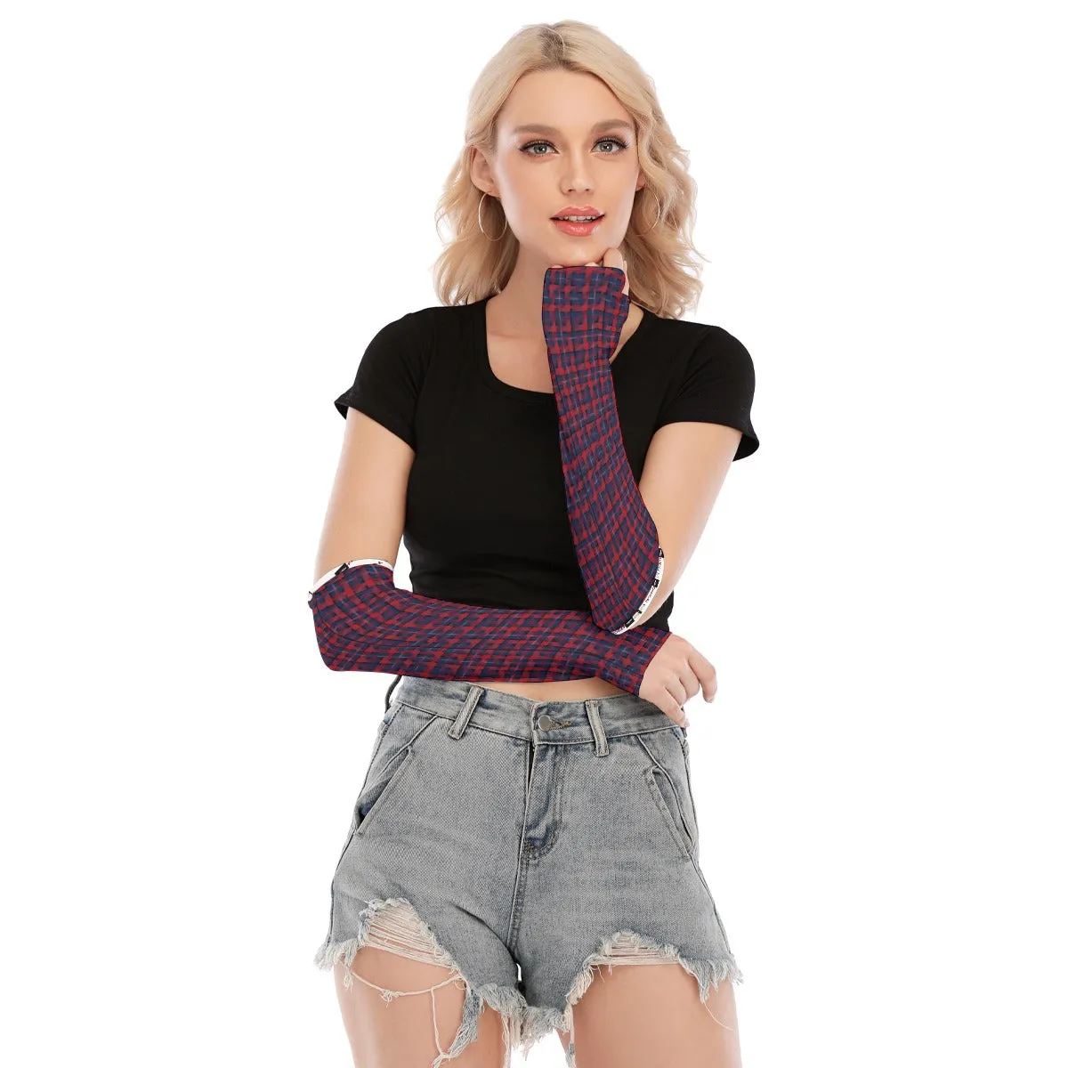 Berry Plaid Arm Warmers