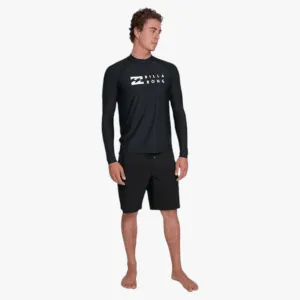 Billabong Mens Union Rash Vest Long Sleeve Black