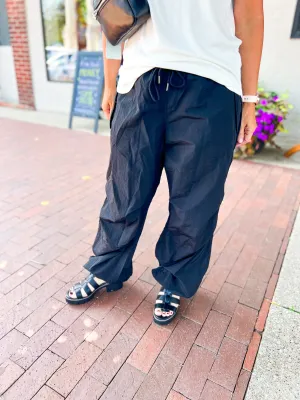 Black Cargo Balloon Pants