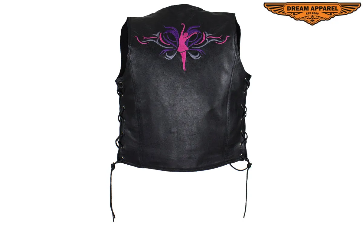 Black Gun Pocket Vest with Pink Dancer