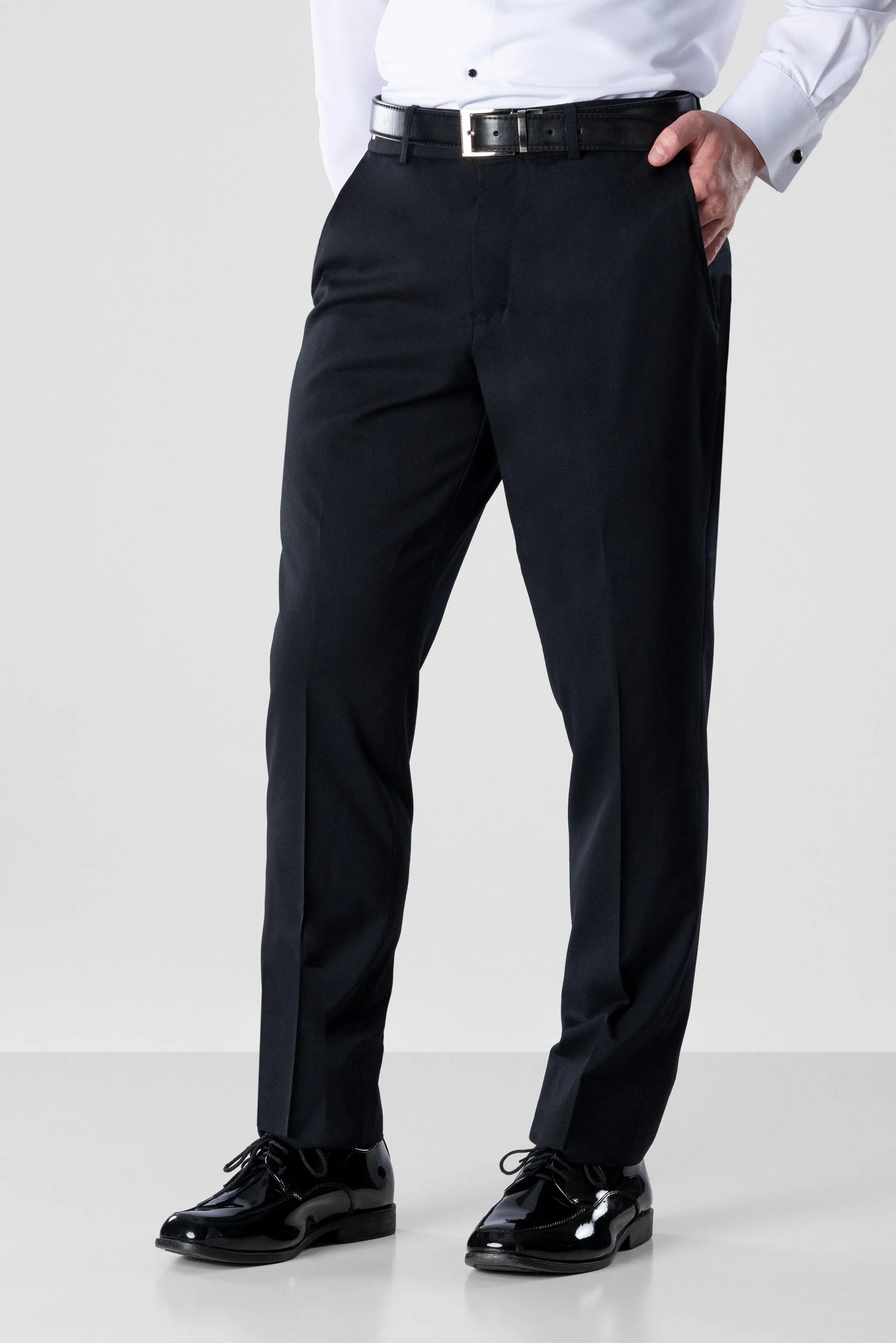 Black Performance Stretch Slim Fit Suit Pants