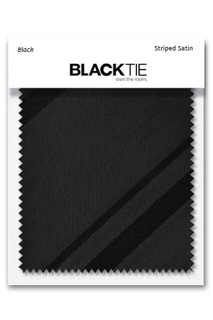 Black Striped Satin Fabric Swatch