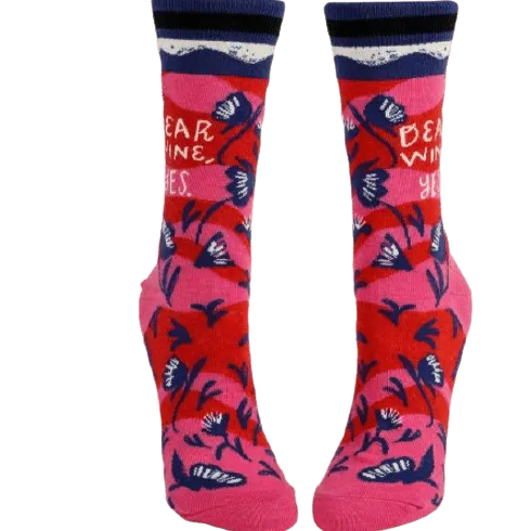 Blue Q "Dear Wine" Crew Socks - Women's