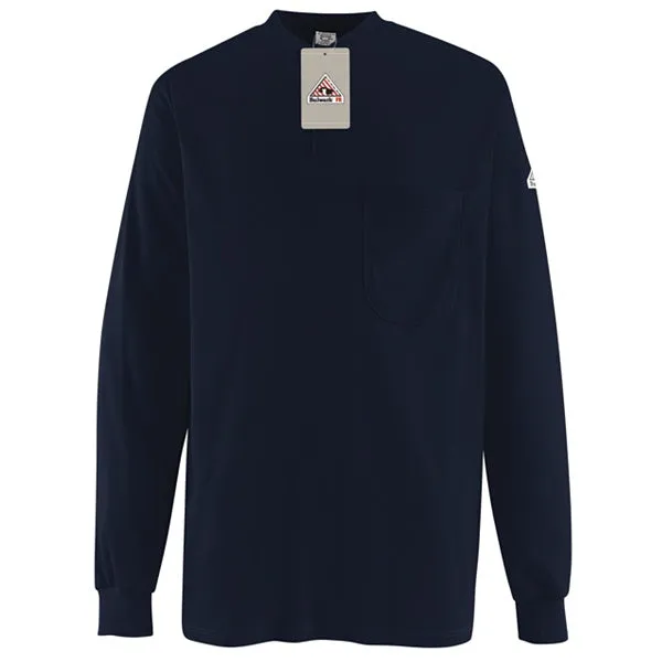 Bulwark Long Sleeve Tagless Henley Shirt - Cat 2 - (SEL2)