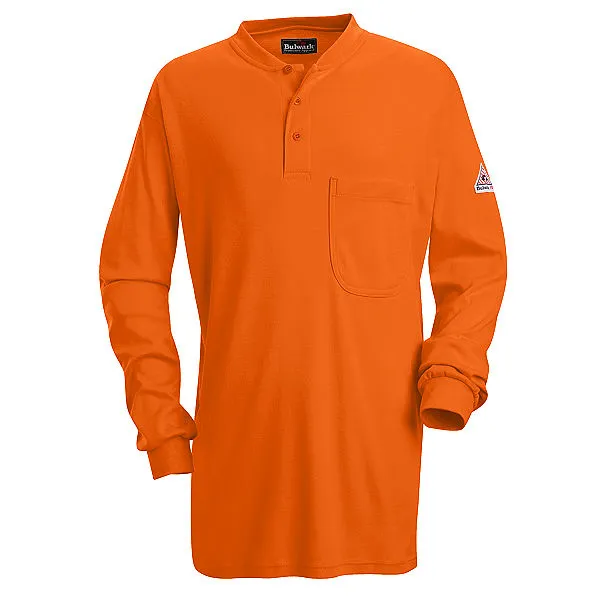 Bulwark Long Sleeve Tagless Henley Shirt - Cat 2 - (SEL2)