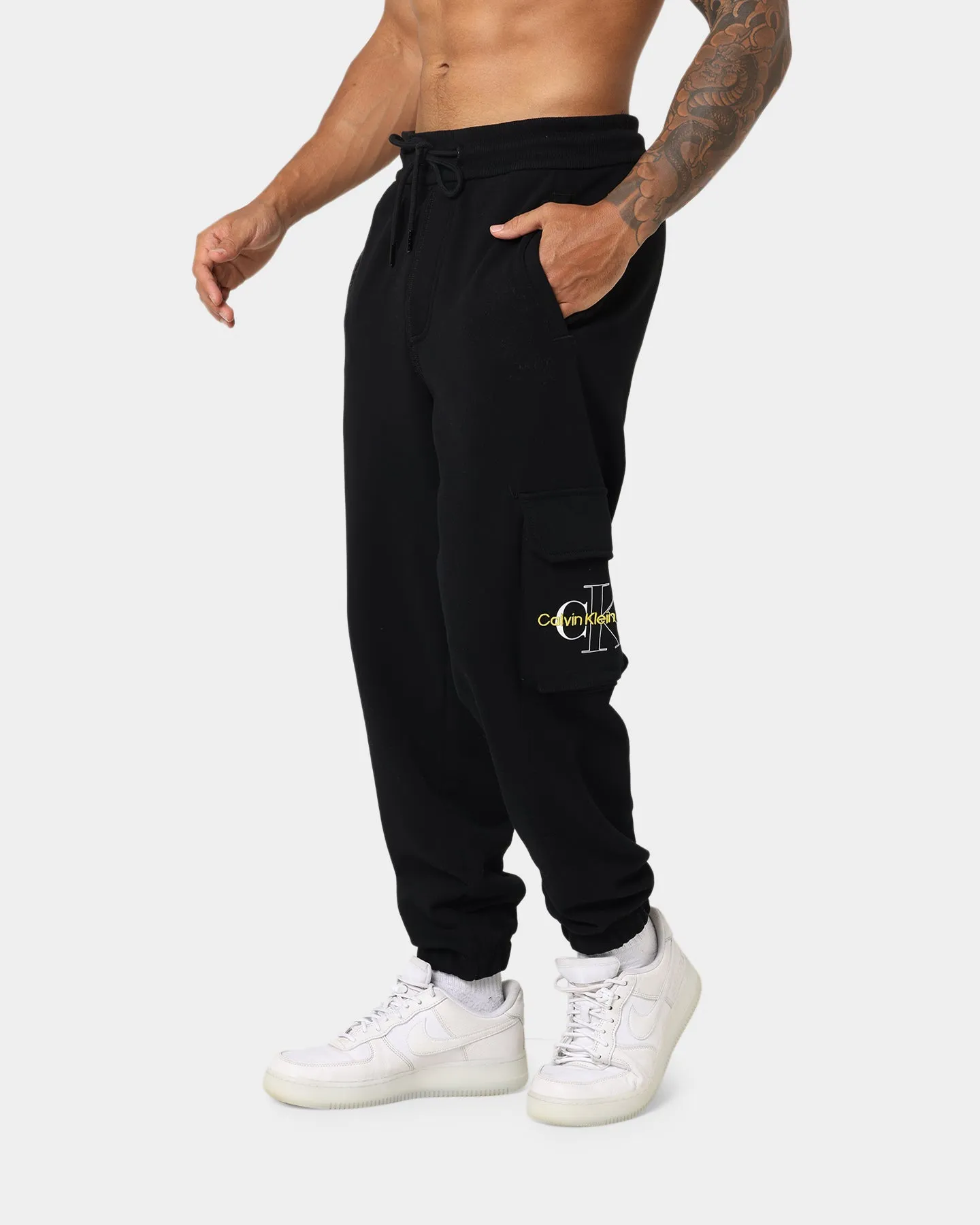 Calvin Klein Two Tone Monogram HWK Pants Ck Black