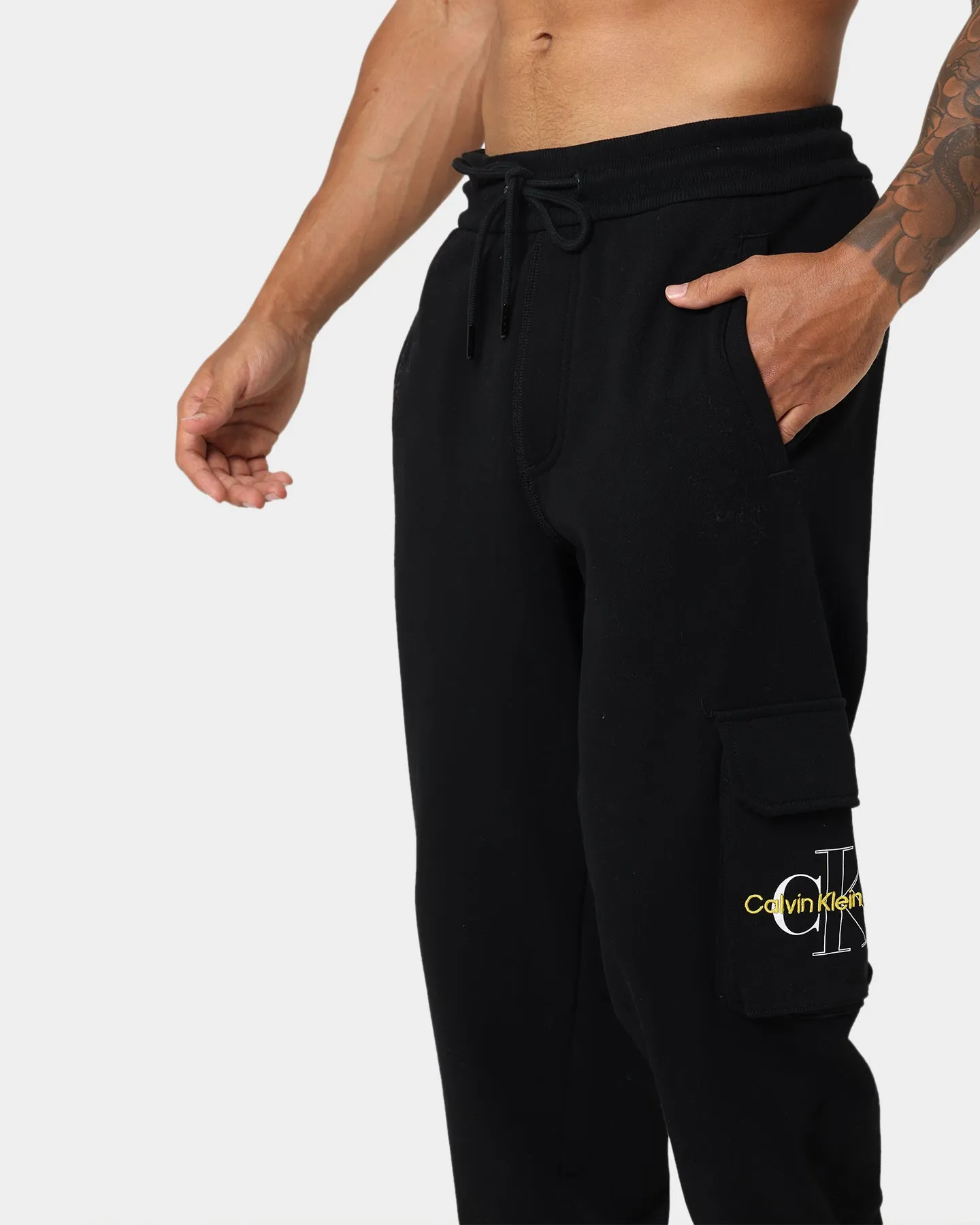 Calvin Klein Two Tone Monogram HWK Pants Ck Black