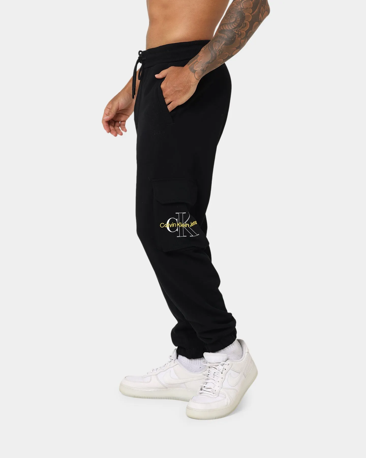 Calvin Klein Two Tone Monogram HWK Pants Ck Black